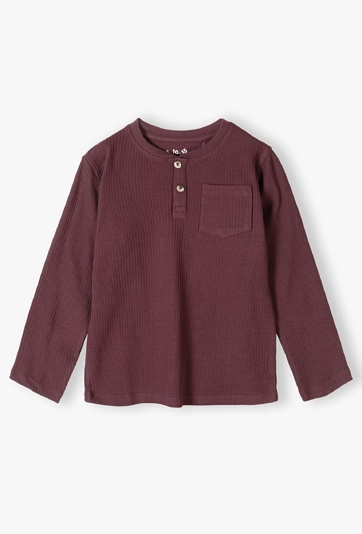 Chłopięca koszulka henley z długim rękawem