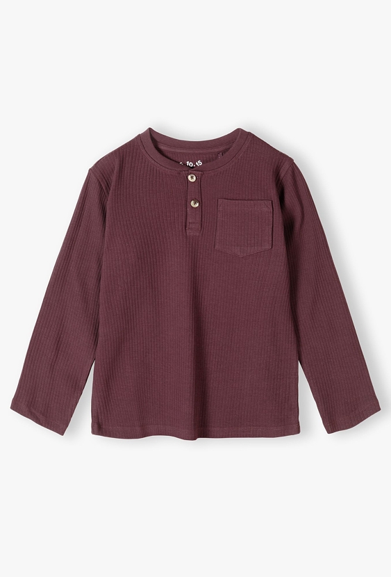 Chłopięca koszulka henley z długim rękawem