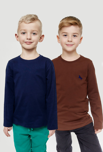 Bluzki chłopięce z długim rękawem 2-pak