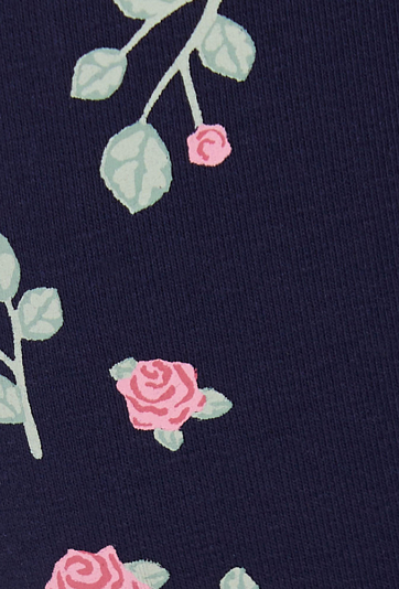 Legginsy dziewczęce z kwiatowym lampasem