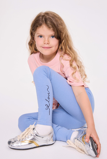 Legginsy dziewczęce z delikatnym napisem