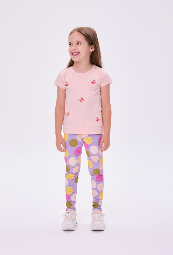 Legginsy dziewczęce w kolorowe kropki