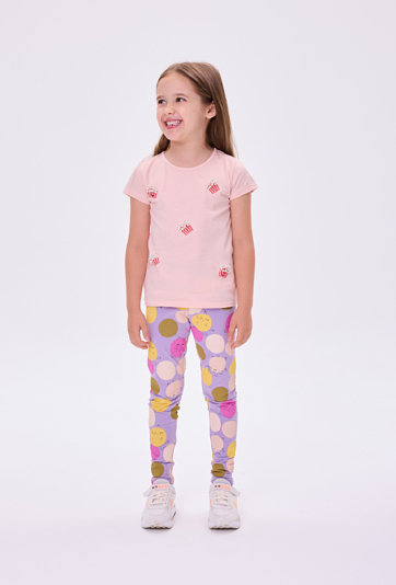 Legginsy dziewczęce w kolorowe kropki