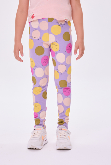 Legginsy dziewczęce w kolorowe kropki