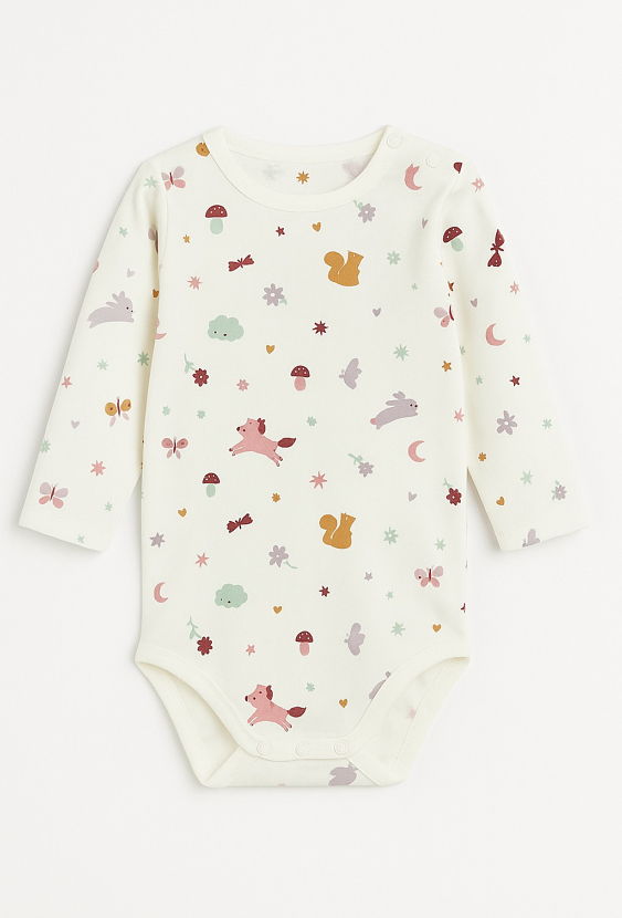 Body niemowlęce z długim rękawem we wzory