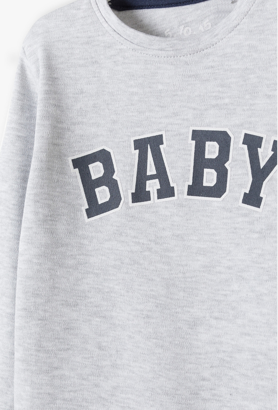 Body niemowlęce z długim rękawem – z napisem BABY