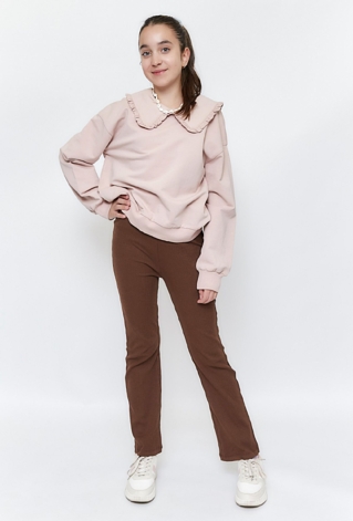 Spodnie flare - prążkowana faktura