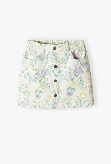 Jeansowa spódnica dziewczęca w kwiaty - Lincoln&Sharks