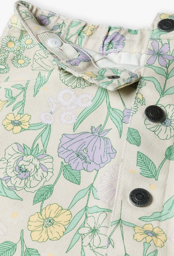 Jeansowa spódnica dziewczęca w kwiaty - Lincoln&Sharks