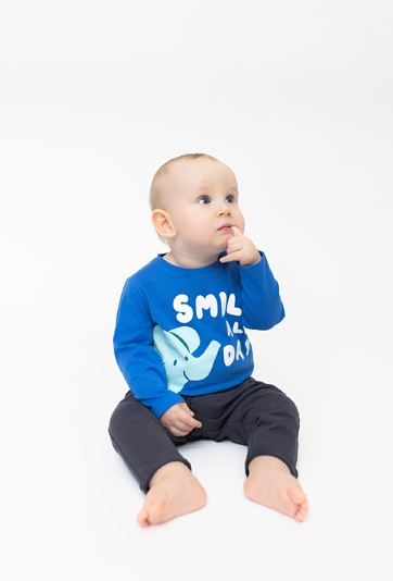 Niebieska bluza niemowlęca ze słonikiem