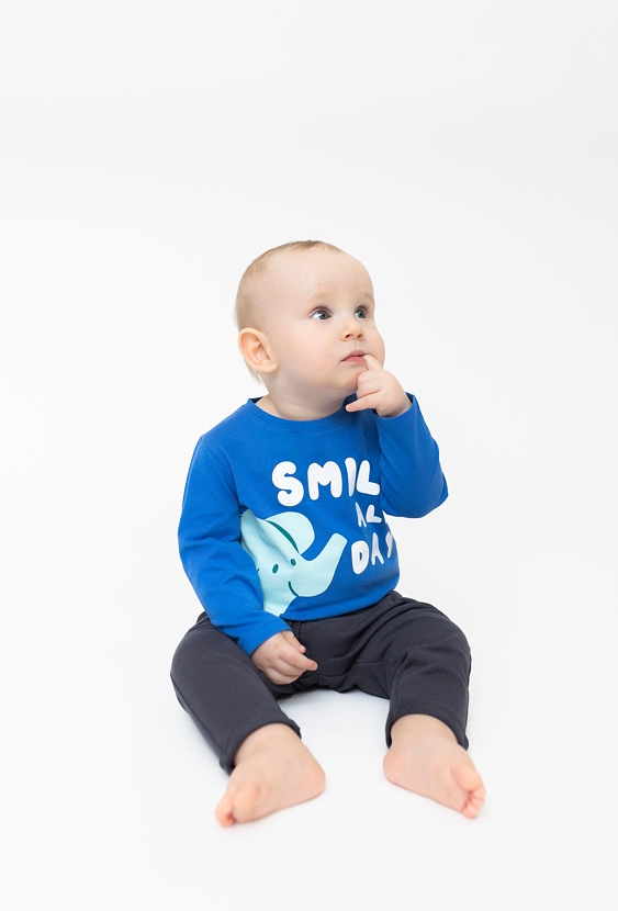 Niebieska bluza niemowlęca ze słonikiem