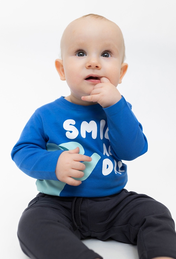 Niebieska bluza niemowlęca ze słonikiem