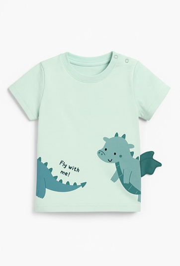 Koszulka niemowlęca z krótkim rękawem i smokiem