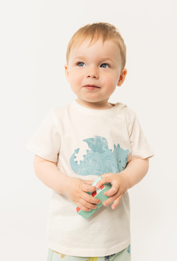 T-shirt niemowlęcy - niebieski ze smokiem
