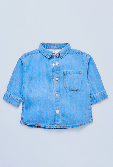 Niebieska jeansowa koszula dla niemowlaka