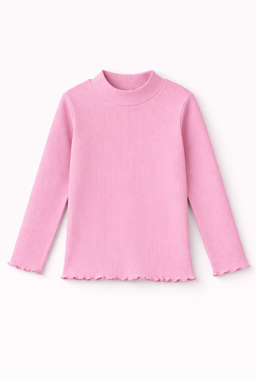 Różowa bluzka z długim rękawem