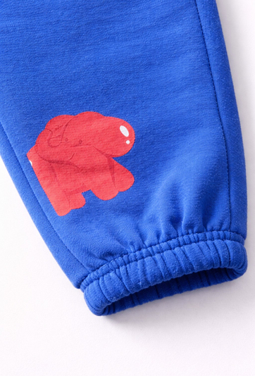 Spodnie niemowlęce z nadrukiem słoni - niebieskie