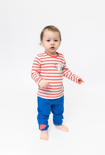 Spodnie niemowlęce z nadrukiem słoni - niebieskie