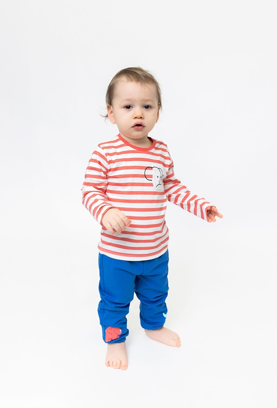 Spodnie niemowlęce z nadrukiem słoni - niebieskie