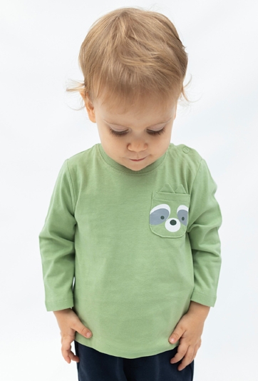 Koszulka z długim rękawem i kieszonką