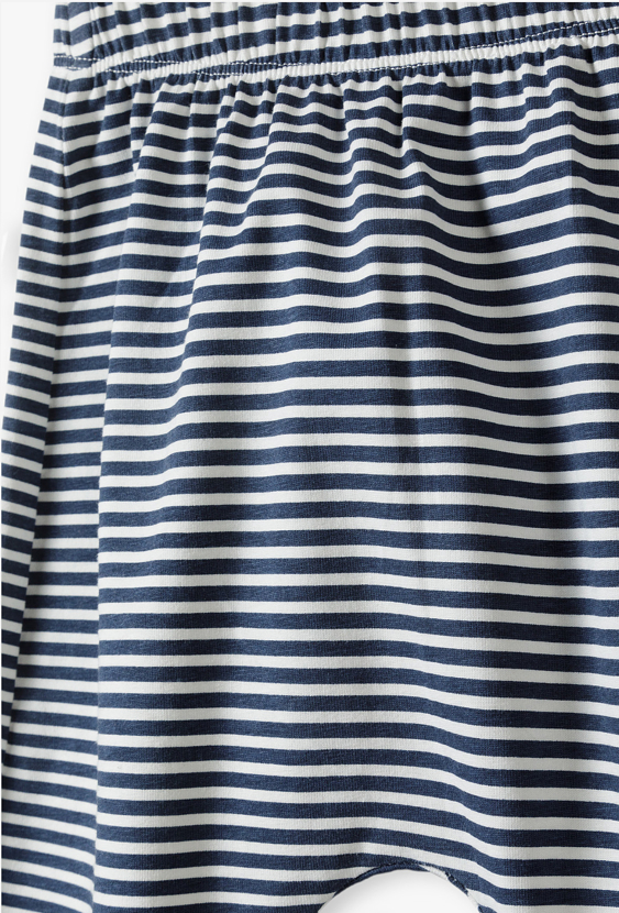 Spodnie dresowe niemowlęce w granatowe paski