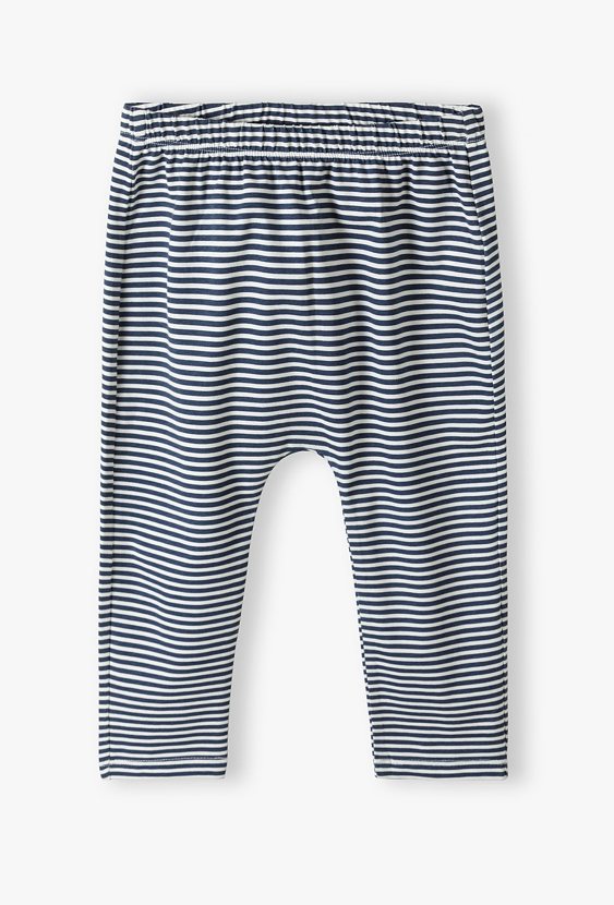 Spodnie dresowe niemowlęce w granatowe paski