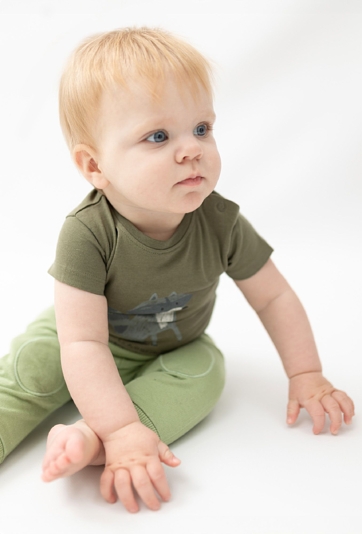 Zielone body z krótkim rękawem