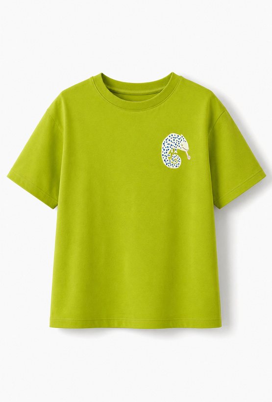 T-shirt chłopięcy z nadrukiem kameleona