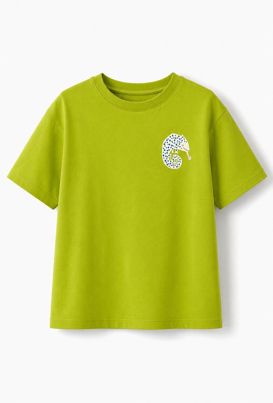 T-shirt chłopięcy z nadrukiem kameleona