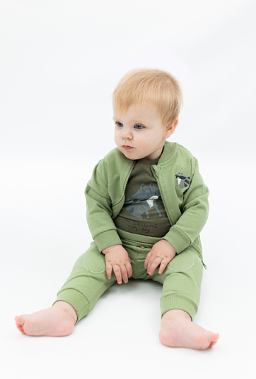 Zielona bluza rozpinana z kapturem dla niemowlaka - 5.10.15.