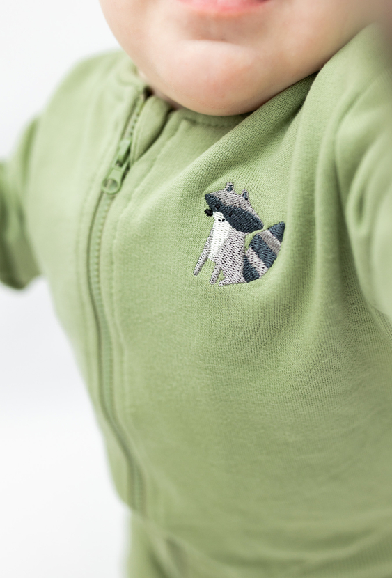 Zielona bluza rozpinana z kapturem dla niemowlaka - 5.10.15.