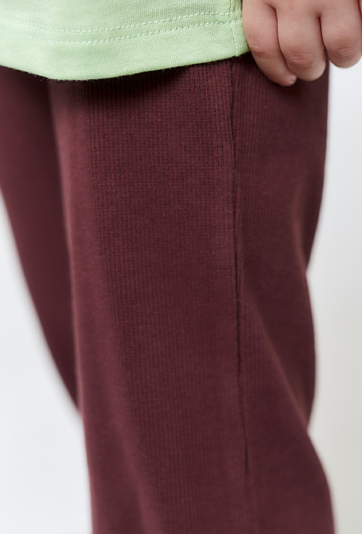 Bordowe spodnie dziewczęce flare