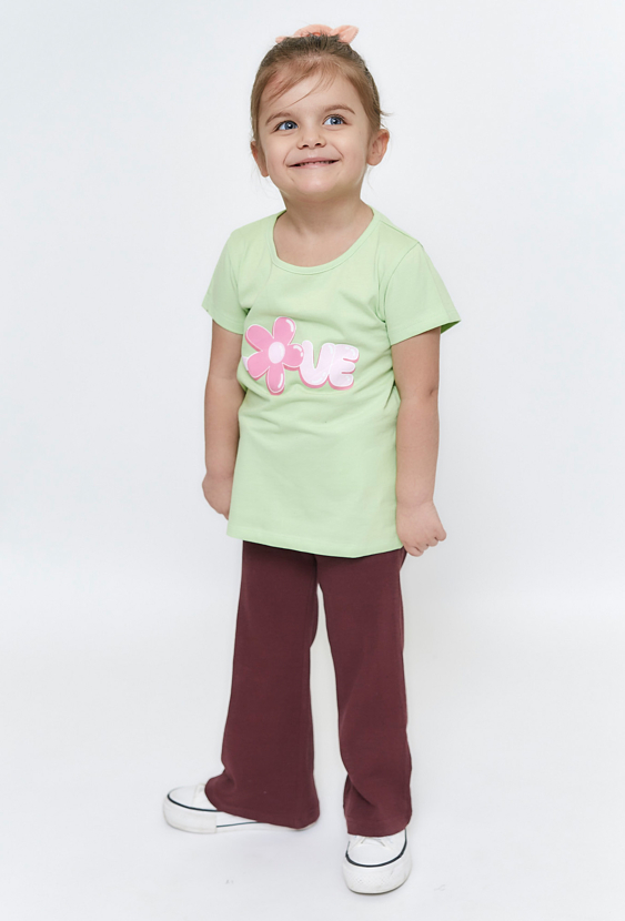 Bordowe spodnie dziewczęce flare