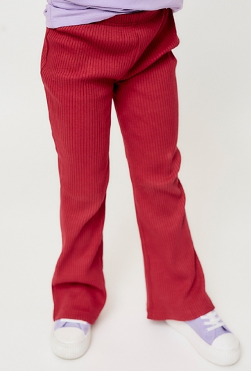 Czerwone spodnie w prążki - flare