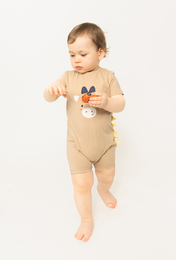 Krótkie body pajacyk niemowlęcy dla chłopca