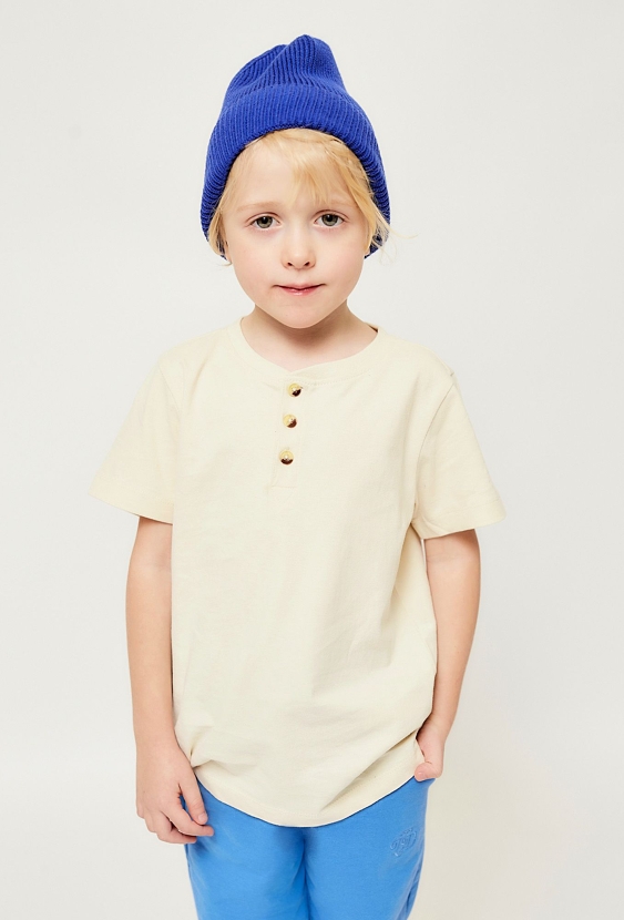 Koszulka henley -  ecru