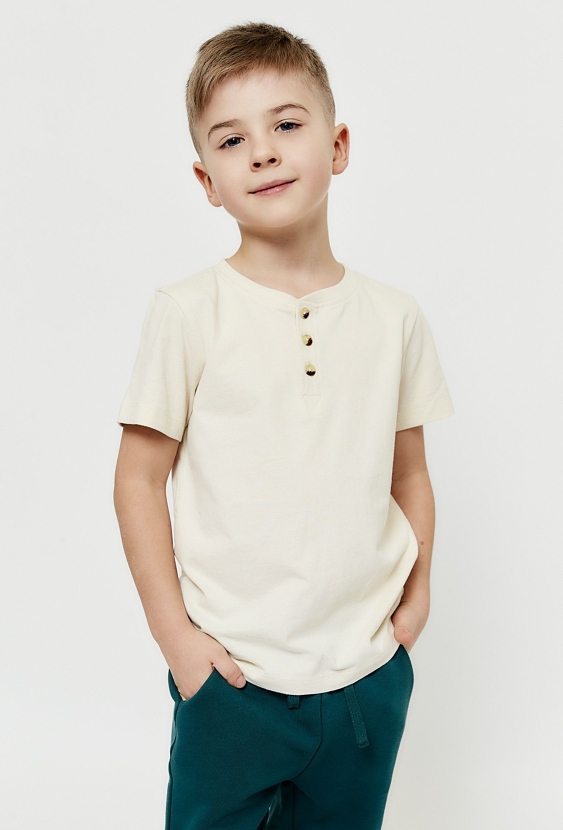 Koszulka henley -  ecru