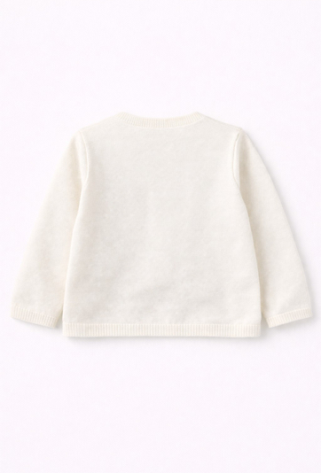 Sweter niemowlęcy rozpinany z motywem kwiatowym