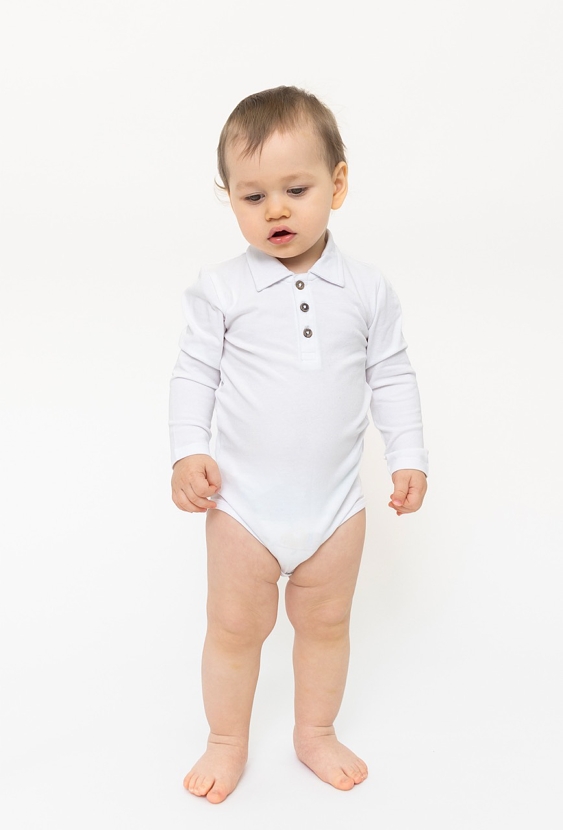 Body niemowlęce białe z kołnierzykiem
