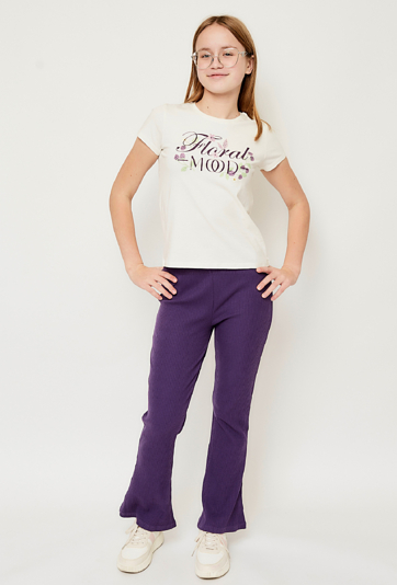 Fioletowe spodnie o kroju flare -  Limited Edition