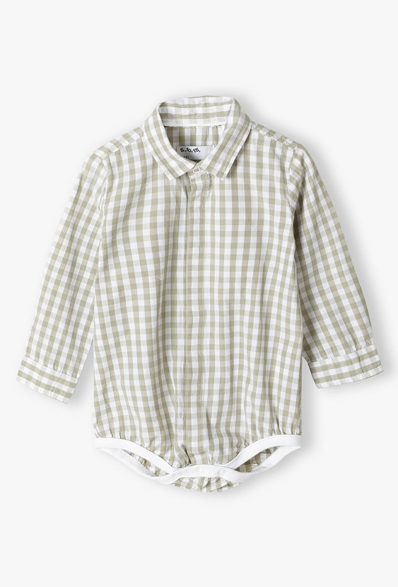 Body koszulowe niemowlęce w kratkę