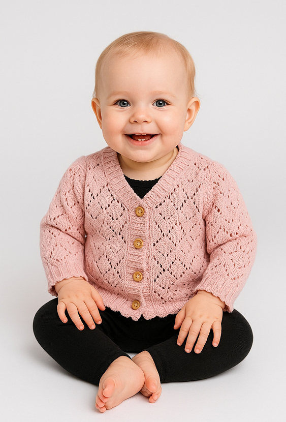 Ażurowy sweterek niemowlęcy