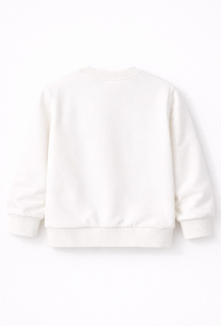 Bluza dresowa dla niemowlaka - ecru z motylkiem