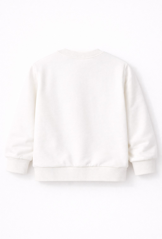 Bluza dresowa dla niemowlaka - ecru z motylkiem