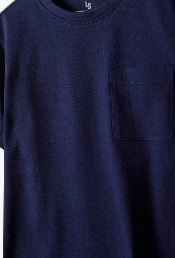 T-shirt chłopięcy z kieszonką – koszulka basic z krótkim rękawem