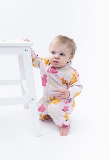 Bluza dresowa dla niemowlaka - różowa z króliczki