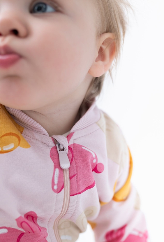 Bluza dresowa dla niemowlaka - różowa z króliczki