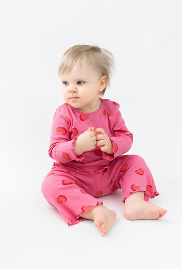 Różowa bluzka niemowlęca w serduszka - 5.10.15.