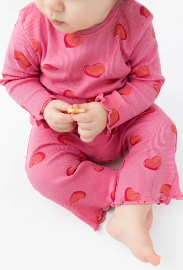 Różowa bluzka niemowlęca w serduszka - 5.10.15.