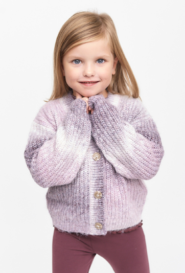 Sweter dziewczęcy rozpinany - fioletowy - ombre - 5.10.15.